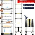 thumbnail image 5 of 18.5FT Telescoping Ladder with Tool Tray, Extension Ladder Aluminum Folding Ladder Collapsible Ladder, Telescopic Ladders Foldable Extendable Ladder for Home Homeuse RV Attic Roof, 5 of 6