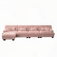 thumbnail image 2 of Modular Sectional Sofa in Chenille Pink - L Shaped for Living Room, 4-Seater with Convertible Ottoman, 2 of 19