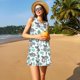 thumbnail image 3 of Easygdp Bears and Tropical Leaves para Vestido Transpirable de Mujer, Vestido Suelto de Manga Corta con Pliegues y Bolsillos para el Verano, 3 of 7