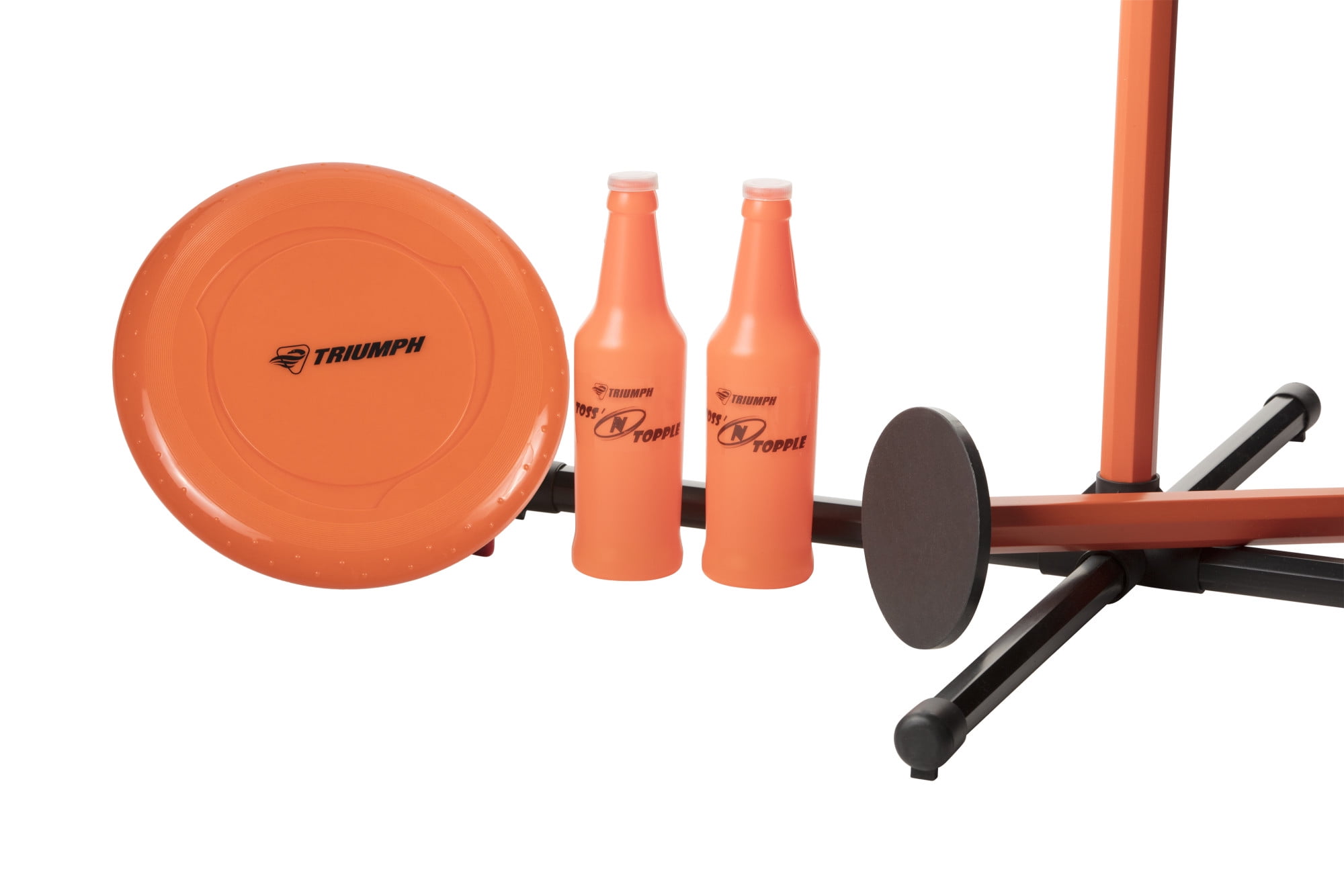 Game Toss and Topple Target Poles with Weighted Base Orange Silver and Black 
