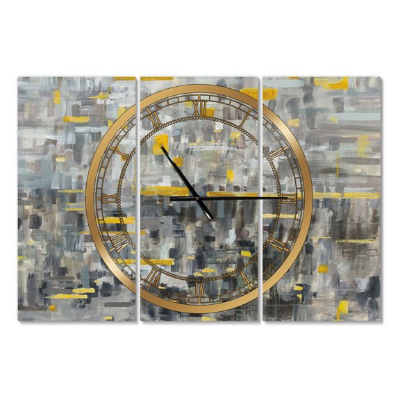 Designart 'Glam Gold Reflection' Modern wall clock