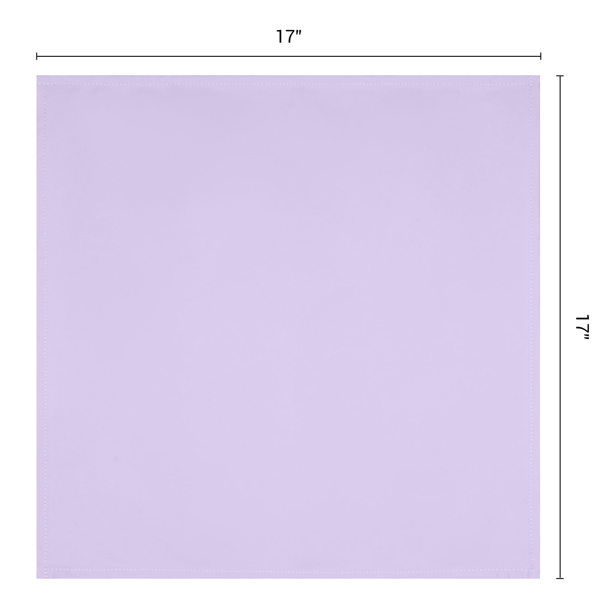 Unique Bargains 12Pcs  Washable Reusable Party Cloth Napkins Light Purple 17x17inch