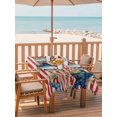 thumbnail image 2 of Outdoor Tablecloth with Umbrella Hole for Patio/Picnic/Party/Camping, 4th of July Waterproof Table Cloth Rectangle Table Cover Washable, Blue Stars Green Leaves Red Striped Independence (52"x 70"), 2 of 8
