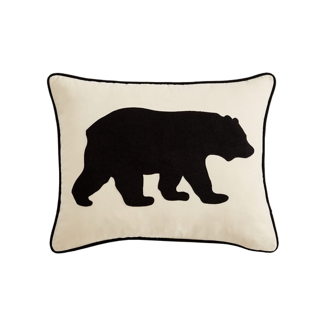 Bear Twill Decorative Pillow Black