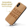 thumbnail image 3 of Case Yard Wooden Case Outside Soft TPU Silicone, Slim Fit Shockproof Wood Protective Phone Cover for Girls Boys Men and Women, Supports Wireless Charging Best Grandpa Ever Design case for iPhone-X, 3 of 7