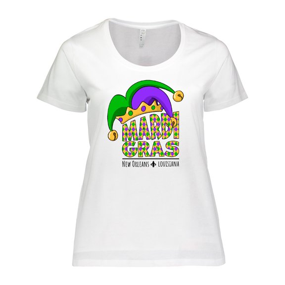 Inktastic Mardi Gras New Orleans Louisiana Jester Hat Women's Plus Size T-Shirt