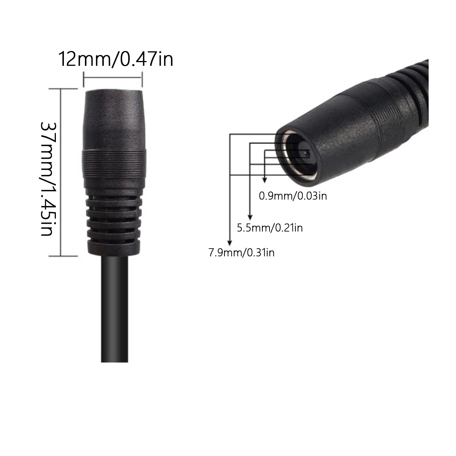 8mm Solar Power Extension Cable 14AWG, DC7909 Female to Male Cable with DC8020 Adapter for Outdoor Energy Sources