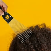 Unique Bargains 3Pcs Metal Hair Pick Metal African Hair Picks for Women and Men 9.06x2.83 6.89x2.20 6.61x2.83