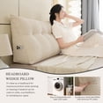 thumbnail image 3 of Lovote Triangular Headboard Pillow with Side Pockets, Bed Rest Reading Pillow, Removable & Washable Cover, Wheat Ear Velvet Texture Daybed Wedge Pillow for Twin Beds, 3 of 8