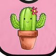 thumbnail image 4 of Inktastic Cute Cactus with Flower Hairpiece Boys or Girls Baby Bib, 4 of 4