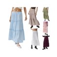 thumbnail image 2 of Rdhnmea Women's Tiered Long Skirts Vintage Elastic Waist Frill Trim Skirts, 2 of 8