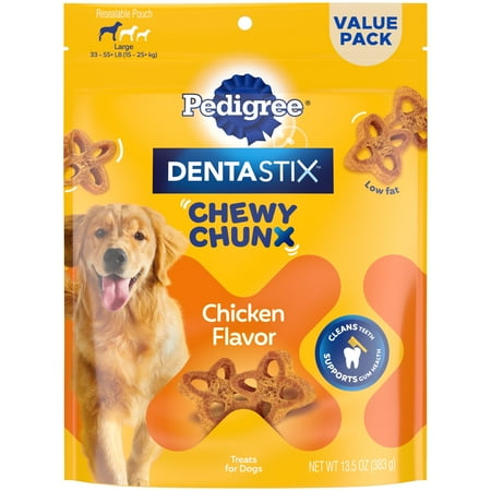 UPC: 0023100142067 | Pedigree Dentastix Chewy Chunx Chicken Flavor Dental Treats for Dogs 13.5 oz Pouch