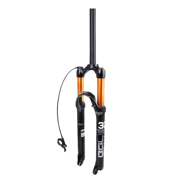 koolsoo Fourche de Vélo Fourches de Montagne Télécommandées Amortissantes 1 1/8 Pouces Direction Pression d'Air Droite 27,5 Pouces