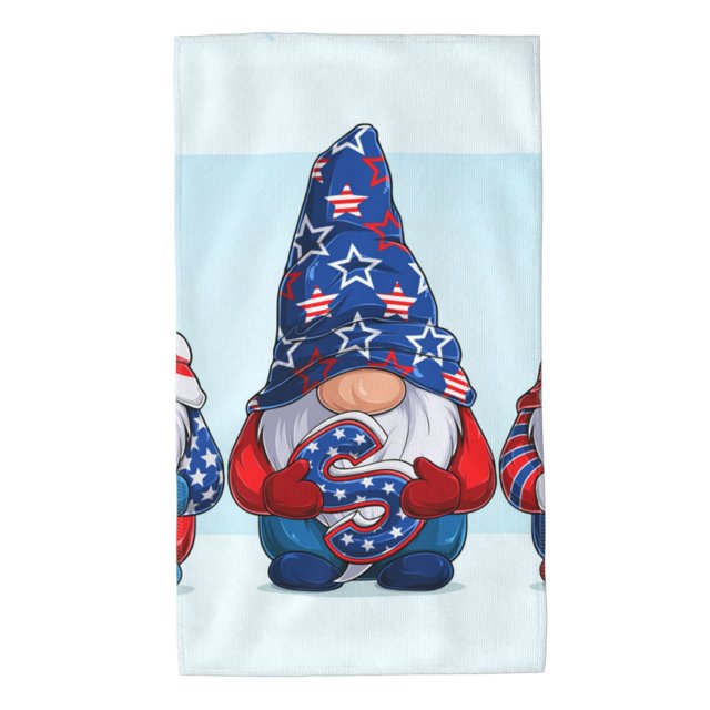 Balery Cute Gnomes in USA1 Toalla de Microfibra Premium con Estampado – 27.5x16 pulgadas, Alta Absorción, Suave y Aterciopelada, Secado Rápido