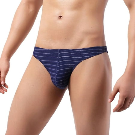 

Mens Underwear Briefs Bikini Briefs Half Low Waist Color Striped Panties