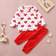 thumbnail image 2 of Yievot Valentine Day Gift Baby Girls' Clothing Sets Heart Printed Cute Girl Set Spring Fall Long Sleeve Outfits Baby Girl Outfits Newborn 1-6 Years 2024 Spring Baby Outfits Gifts on Clearance, 2 of 7