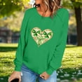 thumbnail image 6 of SELONE Sequin St Patricks Day Tops for Women Long Sleeve Crewneck Sweatshirt Heart Pullover Raglan Clothes Brown 3XL, 6 of 6