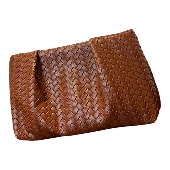 Yammee Women's Woven Evening Bag PU Leather Purse Dumpling Ruched Bag Party Wedding Elegant Handbags for Commuting Shopping