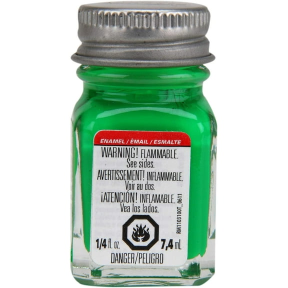 Testors Enamel Paint - Green Fluorescent, 1/4 oz bottle