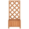 thumbnail image 2 of vidaXL Planter with Trellis Brown Solid Wood Fir, 2 of 5