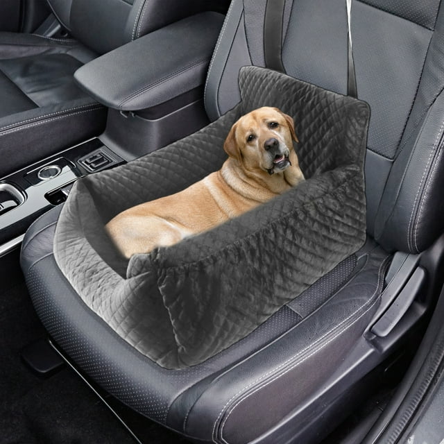 Asiento elevador para perros Unique Bargains para perros pequeños y medianos, seguro y cómodo para una fácil limpieza con cinturón de seguridad negro