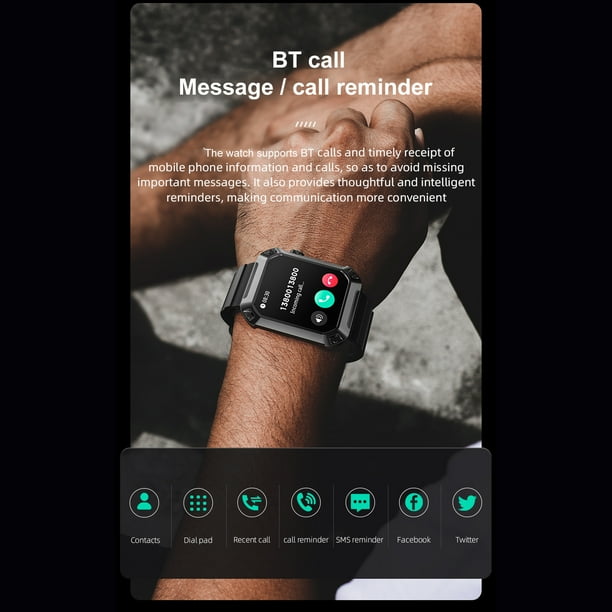 LOKMAT OCEAN 2 PRO Smart Watch 1.83 Inch IPS FullTouch Screen Call Fitness IP68 Waterproof Blood SleepHeart RateBlood Pressure Monitor Multiple Sports Mode NotificationCallSedentary Remin Blue Walmart...
