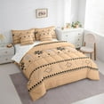 thumbnail image 3 of Feelyou Western Bohemian Aztec Bedding Comforter Set 7pcs, Wheat Tribal Square Queen Bedding Sets, Vintage Fashion Style Reversible Queen Sheet Sets, Microfiber Bedroom Decor, 3 of 8