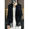 thumbnail image 2 of CoCoMangos Women Knit Pashmina Shawl Wrap Open Front Batwing Long Sleeve Cardigan Sweaters with Tassel Winter Warm Chunky Cape, 2 of 7