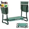 thumbnail image 4 of (3 pack) Jaxpety Folding Garden Kneeler Seat Soft Portable Gardening Bench Stool W/2 Tool Pouches and 6" EVA Wide Pad, Green, 4 of 10