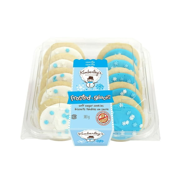 Biscuits au sucre délice d’hiver avec glaçage bleu et blanc de Kimberley’s Bakeshoppe®, paquet de 10 Quantité – 383 grammes
