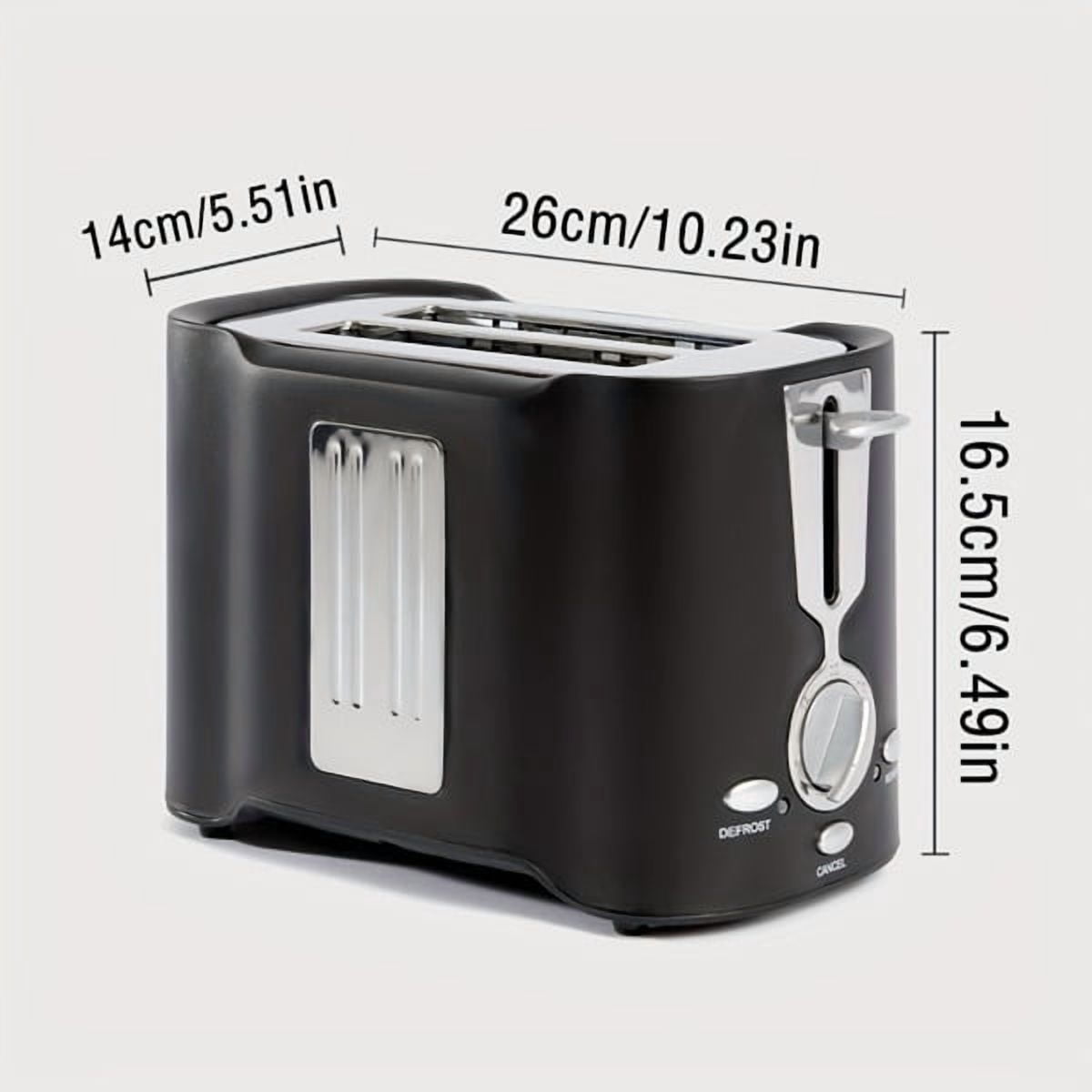 2 Slice Toaster, Quick & Even Results Every Time, Wide Slots Fit Any Size Bread Drop-Down Crumb Tray for Easy Clean Up