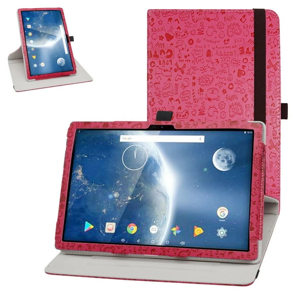 Labanema 10.1" Dragon Touch Notepad 102 /Winnovo P20 Case, 360 Degree Rotary Stand 10.1" Dragon Touch Notepad 102 /Winnovo P20 Cover, Case for 10.1" Dragon Touch Notepad 102 /Winnovo P20 (rose Red)