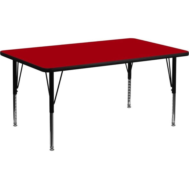 Pemberly Row 26" x 48" x 24" Thermal Fused Laminate Top Activity Table in Red