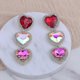 thumbnail image 1 of Pendientes Colgantes Yashi Bohemio Corazón Rosa con Diamantes de Imitación, 1 of 5
