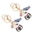 thumbnail image 5 of FRCOLOR 2pcs Cute Keychain Japanese Style Key Chain Zinc Alloy Bag Luggage Pendant Family Members New Year, 5 of 8
