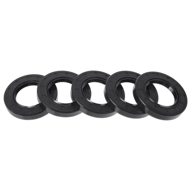 Sello de aceite universal Unique Bargains TC de doble labio con resorte de acero, sello de eje rotativo 45x75x12mm, alta presión, caucho NBR negro, 5 Pcs