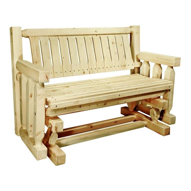 Montana Woodworks Homestead 19" Hand-Crafted Transitional Wood Glider in Gold