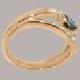 thumbnail image 3 of LBG British Made 18k Rose Gold Natural London Blue Topaz & Diamond Womens Band Ring - 33 size options - Size 5, 3 of 7