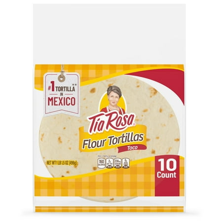 Tia Rosa Plain Flour Tortillas, 10 count, Tortillas, 17.5 oz Bag