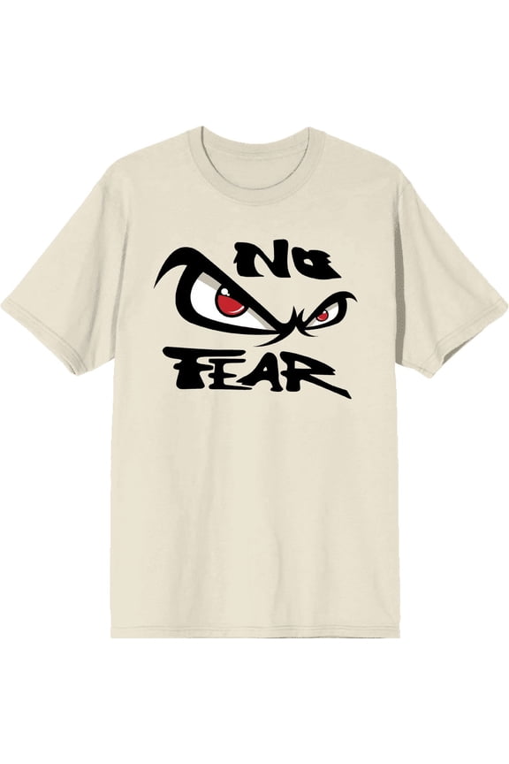 No Fear Classic Logo Adult Natural Crew Neck Short Sleeve Tee-Large