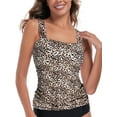 thumbnail image 6 of RELLECIGA Women's Bandeau Ruched Tankini Top Swimsuits Modest Bathing Suits, 6 of 11