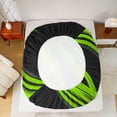 thumbnail image 5 of Homewish Geometric Lines Print Full Size Sheets,Stripes Pattern Bed Sheets,Green Black Sheet Sets For Teens,Luxury Bedroom Decor,4-Piece, 5 of 7