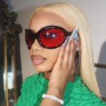 thumbnail image 2 of Gafas de sol de mariposa ovaladas para hombre y mujer, lentes de sol redondas de gran tamaño, estilo Vintage, Y2K, 2000s, para exteriores Fivean unisex, 2 of 2