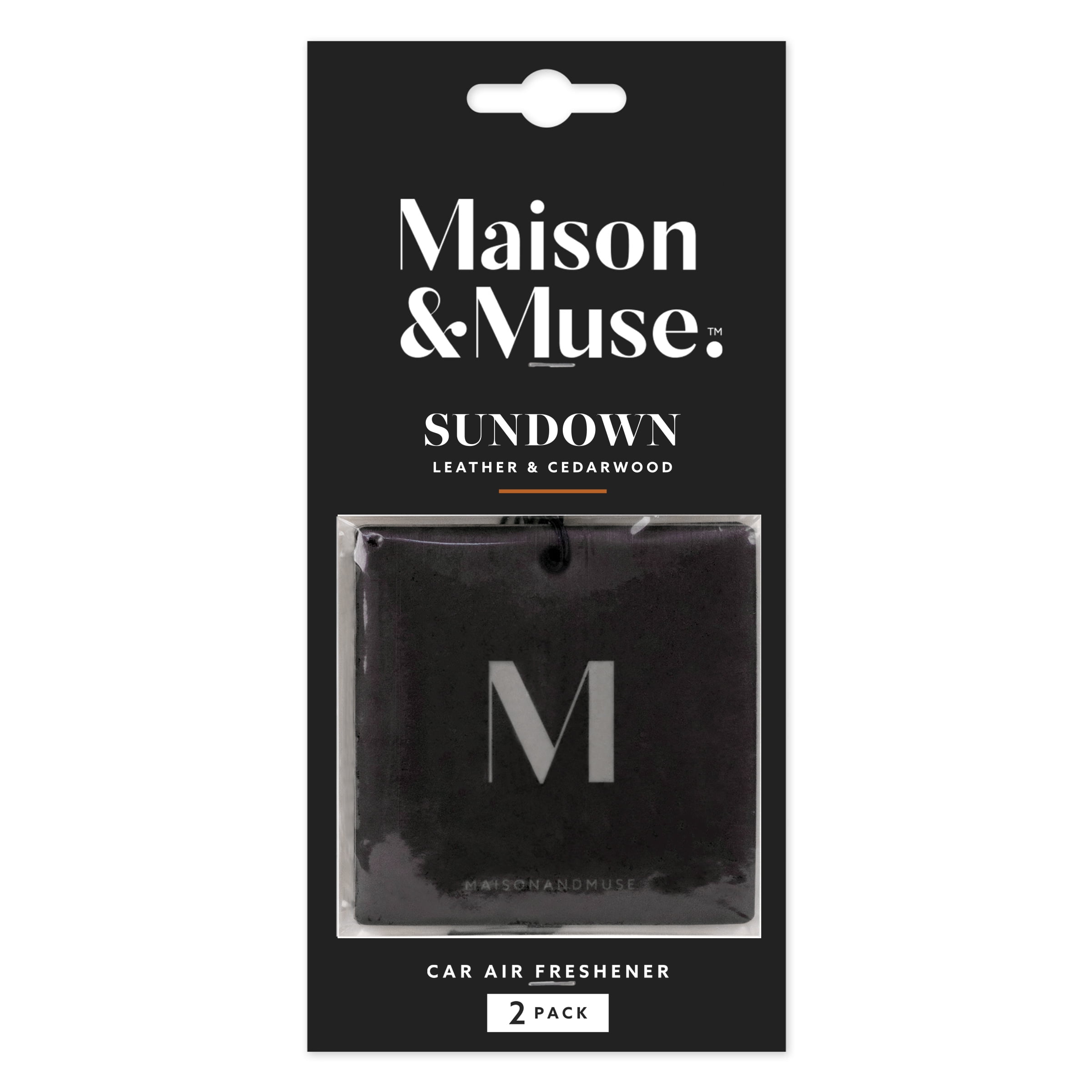 (2 pack) Maison&Muse Car Freshener 2 pack Leather & Cedarwood (Sundown)