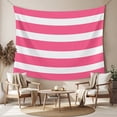 thumbnail image 2 of Pink Striped Small Tapestry for Bedroom Wall Hanging Tapestry, Modern Simple Monochrome Geometric White Ceiling Backdrop Tapestries Poster Blanket Wall Decor for Teens Room Living Room Dorm 23" x 28", 2 of 8