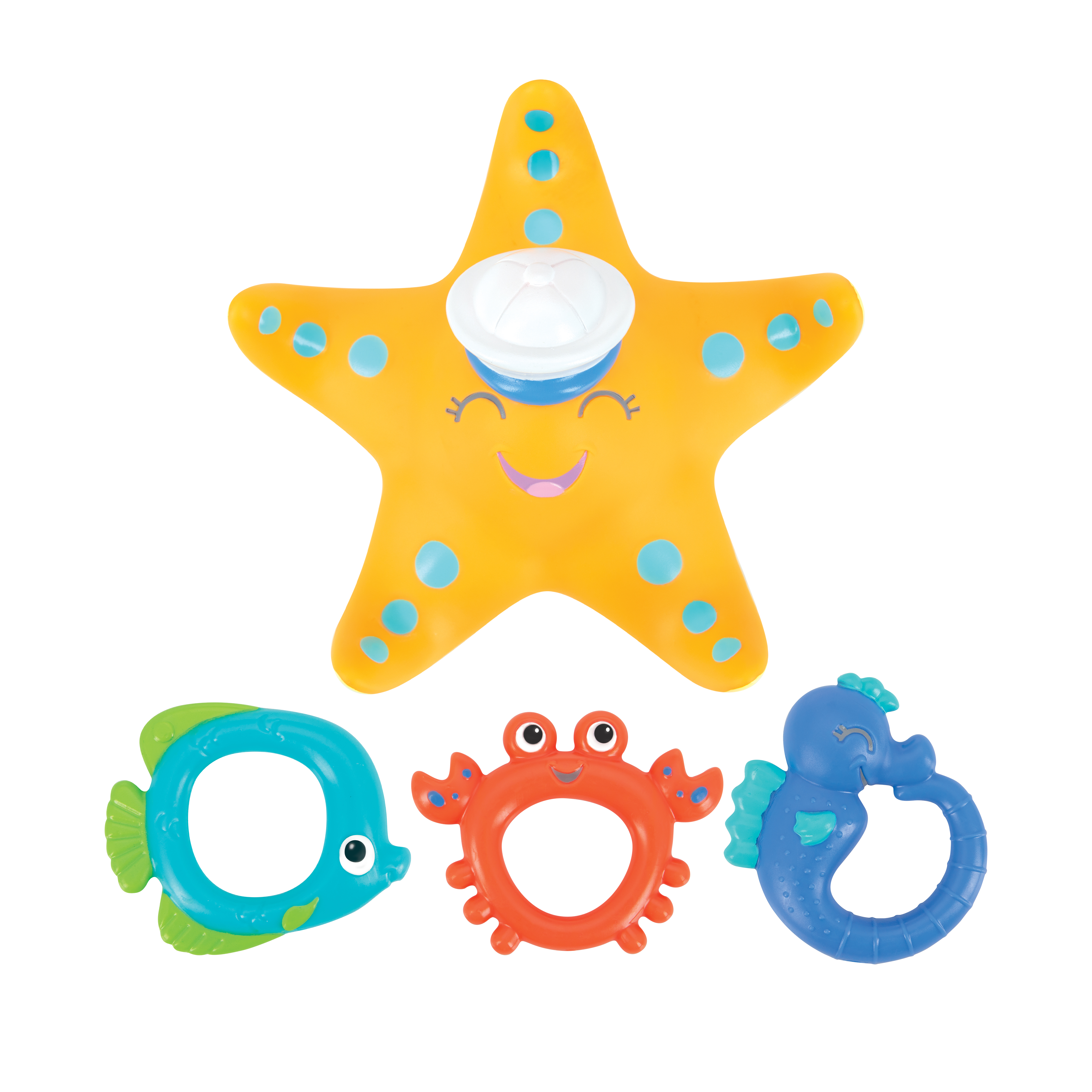 Nuby Floating Starfish Ring Toss Bath Toy for Toddlers
