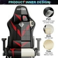thumbnail image 4 of Hoffree Gaming Chair with Bluetooth Speakers Gamer Chair with Footrest and LED Lights Office Chair with Massage and Lumbar Support 2D Armrest for Home Office 300 lbs, 4 of 7