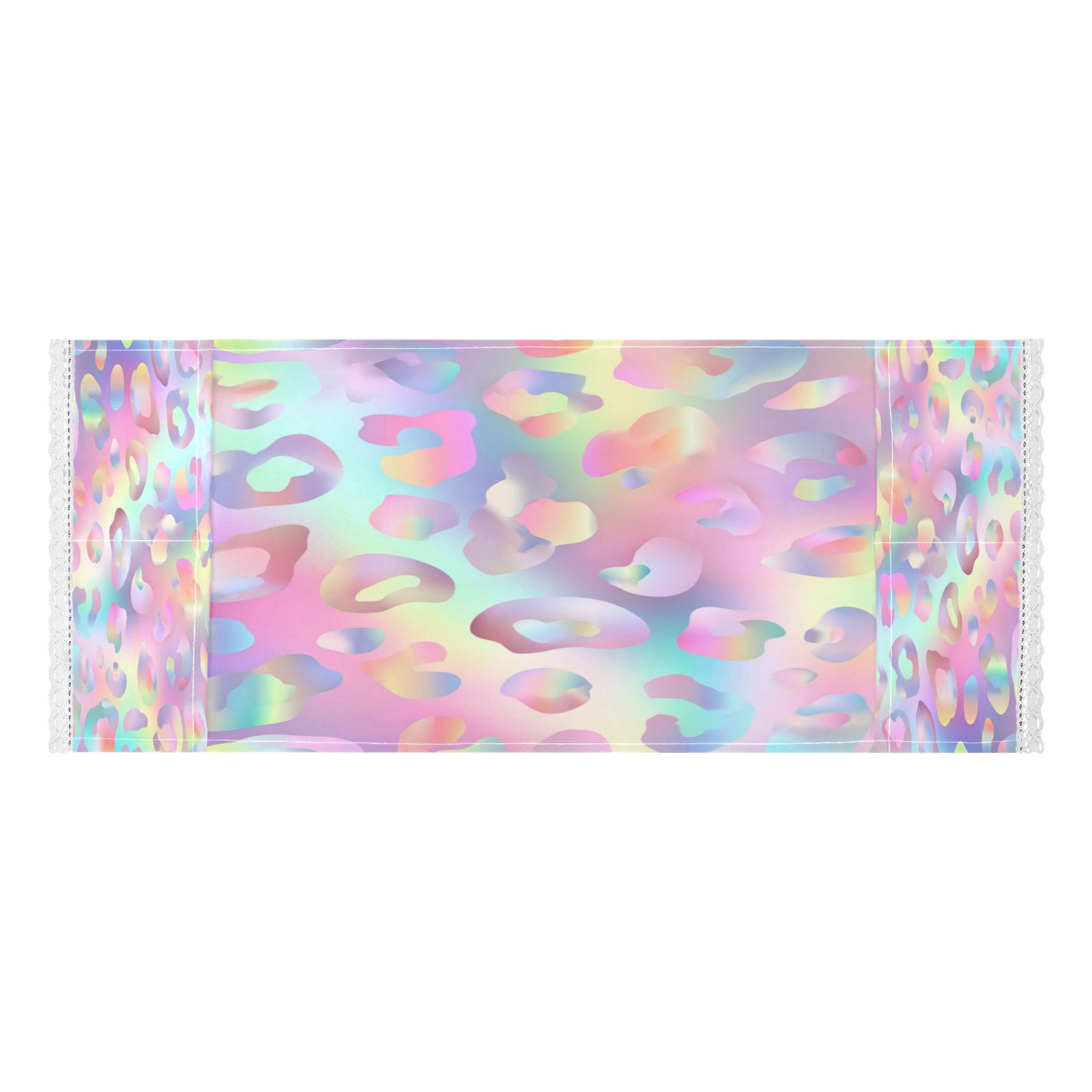 Washing Machine Cover 51.2x22in, Durable Polyester Dust Cover with Lace Trim and Side Pocket for Appliances Colorful Leopard Print