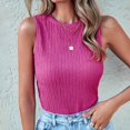 thumbnail image 2 of Womens High Neck Tank Top 2025 Summer Casual Ribbed Knit Slim Fitted Basic Textured Sleeveless Shirts Tops for Women Loose Muscle Tee Women Athletic Tops Girls Top Women Big Tops for Women 3, 2 of 7