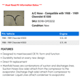 thumbnail image 2 of A/C Hose - Compatible with 1988 - 1989 Chevy K1500, 2 of 2